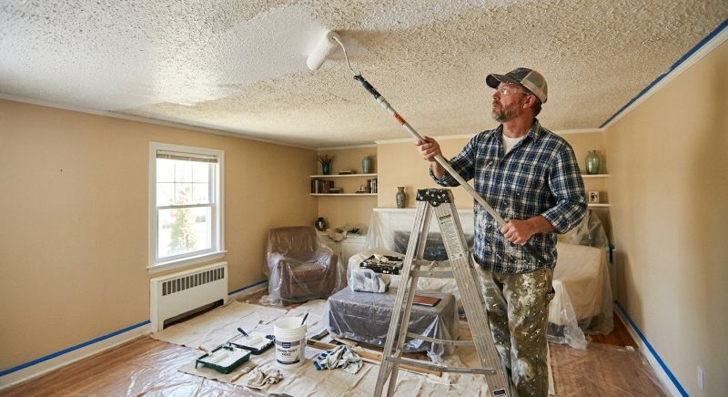 Stucco Ceiling Painting in Kansas City, KS